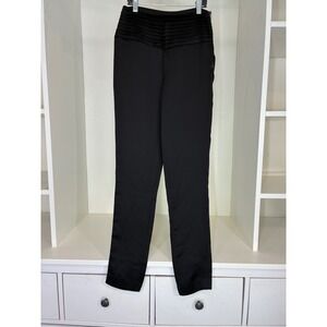 Chrissy Teigen x Revolve Trousers Women XXS Black High Waist Pleated Slim Pants